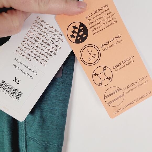 New X By Gottex Womens Premium Brushed Green Slimming Full Length Leggings - Picture 10 of 11